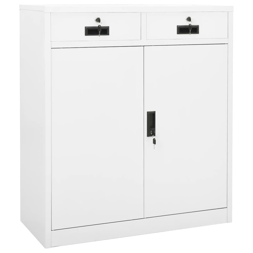 vidaXL Szafka biurowa, biała, 90x40x102 cm, stalowa, szafka, szafka na dokumenty, szafka kartotekowa, szafki, szafki na dokumenty, szafki kartotekowe