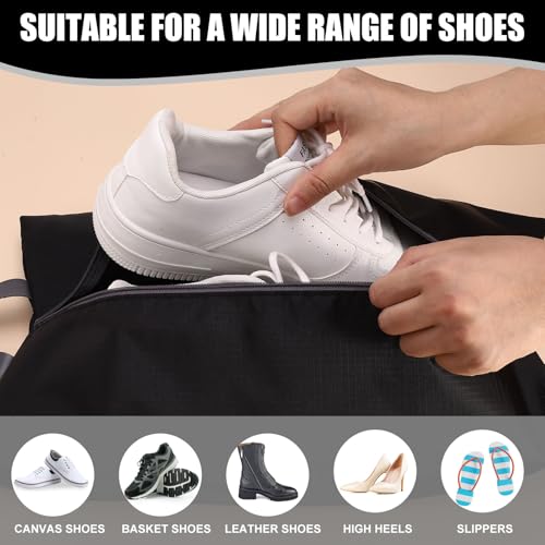Shoe Bags - 10 Pack Large Capacity Dustproof Shoe Storage Bag with Sturdy Zipper Closure, Portable Travel Packing Bag for Men and Women, Black3