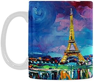 Eiffel Tower Paris France White Ceramic Coffee Mugs Cup - 11oz sizes