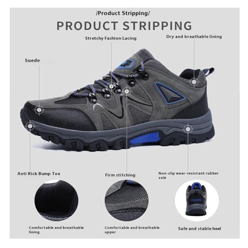 Men's Outdoor Lightweight Breathable Orthopedic Hiking Shoes,Men's Outdoor Hiking Orthopedic Waterproof Work Shoes for All Season2
