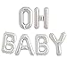 Tellpet Letter Balloons OH BABY, Baby Shower Decorations, Silver, 16 Inch