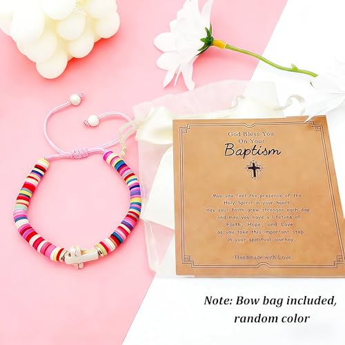 Image of Baptism Cross Bracelet for Girl Gifts, First Communion Confirmation Christening Gifts for Boys, Kids,Teenage Girls, Daughter Granddaughter Godchild Niece Sister