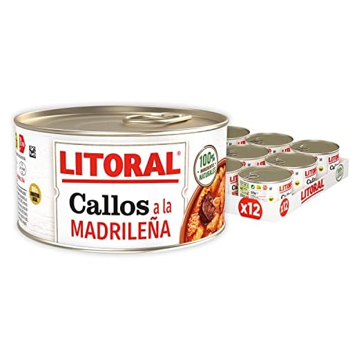 LITORAL Callos Madrileña - Plato Preparado Sin Gluten - Pack de 12x370g - Total: 4.44kg