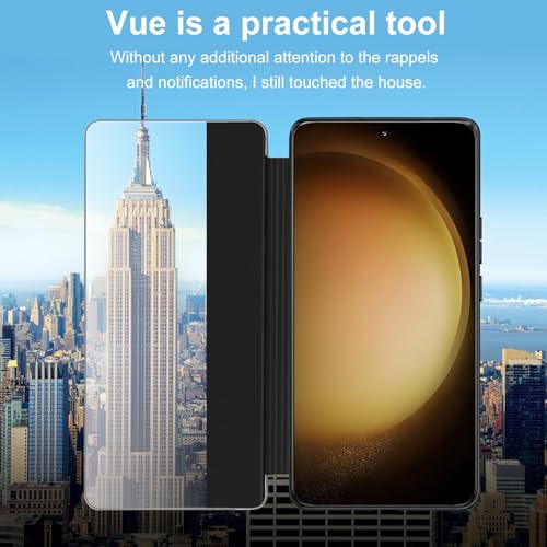 Coque Cuir PU Samsung S23 Plus Étui Folio Haute Finition Dorée