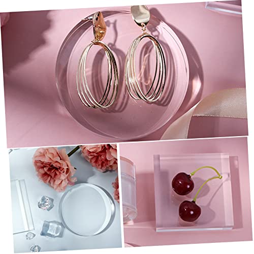 Yardenfun 2 Peças De Folha De Acrílico Transparente Suporte Transparente De Bloco De Acrílico Base D