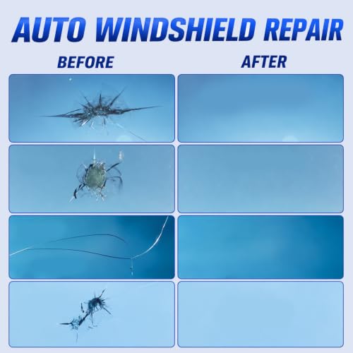 Image of Windshield Chip Repair Kit, Car Glass Windshield Repair Kit with UV Curing Light, Glass Crack Repair Tools, Cracks Gone Glass Repair Kit, Nano Fluid Windscreen Repair Kit for Chips and Cracks(Navy)