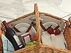 Personalized Picnic at Ascot Dorset English-Style Willow Picnic Basket with Service for 4 - Designed, Assembled & Quality Approved in The USA