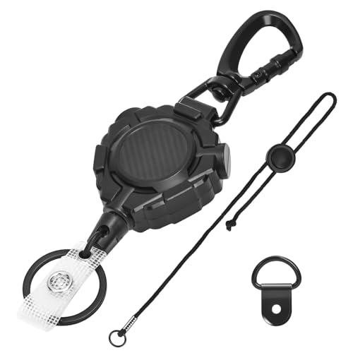 CB Mic Retractable Holder Heavy Duty 32 Stainless Steel Tether Includes 1 D-Ring and 1 Adjustable 12 Nylon Lanyard Microphone Hanger Keeper for CB Radio