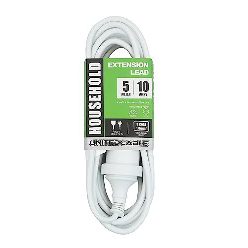 Extension Lead Extension Cords White 10A 240V 3M 5M 10M SAA (White-5M)