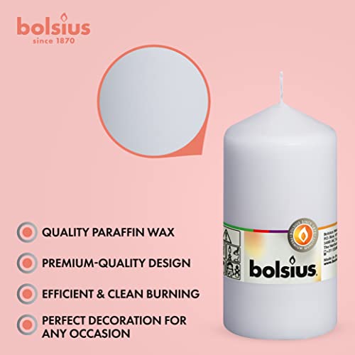 Bolsius 8 White Pillar Candles - 2.75 X 5 Inches - Premium European Quality - Individually Wrapped - 43 Hours Burn Time - Dripless & Smokeless - Unscented Dinner, Wedding, Party, & Restaurant Candles #TOP4