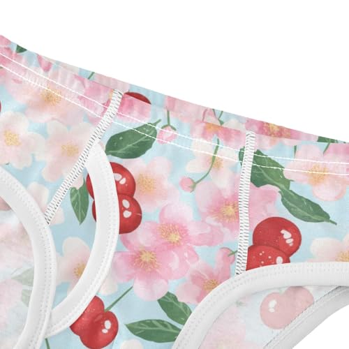 Wusikd Cherry Blossom Boys' Underwear Cotton Cherries Boys Briefs Soft Toddler Underwear 2T4