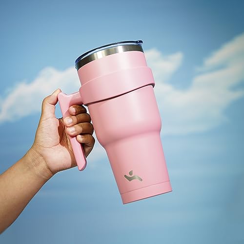 Image of Konokyo 40 oz Tumbler with Handle and Straw, Insulated Travel Mug