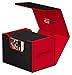 Ultimate Guard Sidewinder Synergy 100+, Deck Box for 100 Double-Sleeved TCG Cards, Black/Red, Magnetic Closure & Microfiber Inner Lining