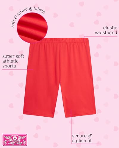 Real Love Girls Bike Shorts - 3 Pack Super Soft Athletic Cartwheel Biker Dance Shorts for Girls (Sizes: 7-16)2