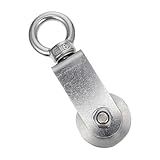 ABOOFAN 1pc Steel Pulley for Lifting Heavy Duty Bearing Pulley Block for Fitness Climbing and Industrial Use Capacity Construction Silver
