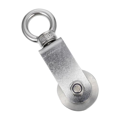 ABOOFAN 1pc Steel Pulley for Lifting Heavy Duty Bearing Pulley Block for Fitness Climbing and Industrial Use Capacity Construction Silver