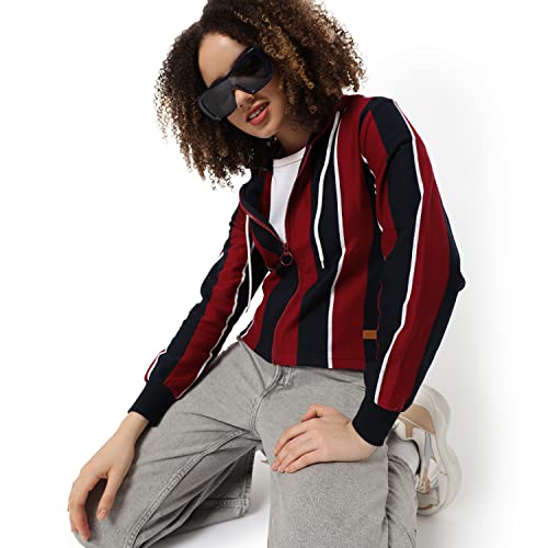 Image of PINACOLADA Women Cotton Zipper Sweatshirt Relaxed Fit for Casual Wear | Full Sleeves | Stylish Sweatshirt Crafted with Comfort Fit and High Performance for Everyday Wear