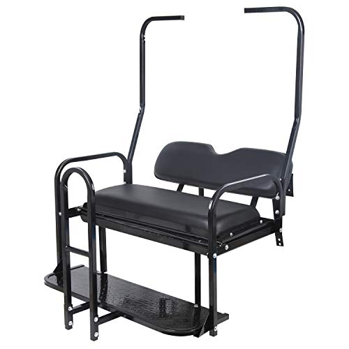 KUAFU Black Rear Flip Back Seat Compatible with 1982-2000.5 Club Car DS Model Golf Cart 1102 LBS Weight Capacity Heavy Duty Steel Frame Flip Folding Rear Back Seat Kit