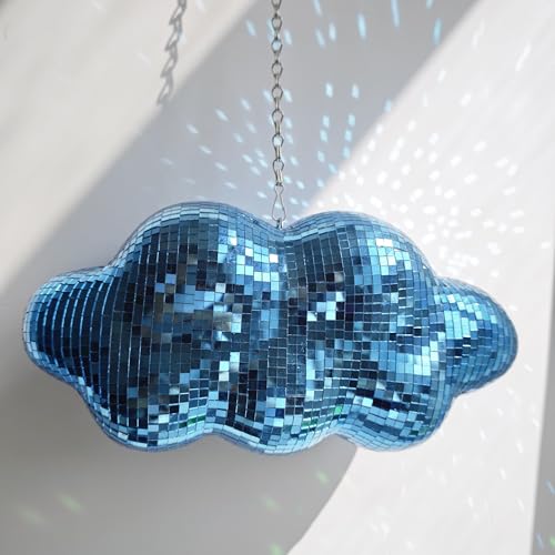 Boule disco nuage bleue pour illuminer une pièce sombre avec reflets