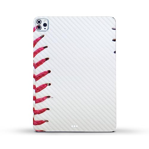 Image of MightySkins Carbon Fiber Skin Compatible With Apple iPad Pro 11 inch M2 4th Gen (2022) Full Wrap Kit - Baseball Closeup | Protective, Durable Textured Carbon Fiber Finish | Easy To Apply | Made in the USA