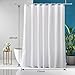 AooHome Extra Long Shower Curtain Liner, Fabric Shower Curtain with Hooks for Hotel, Waterproof, 72 Width x 84 Height Inch, White