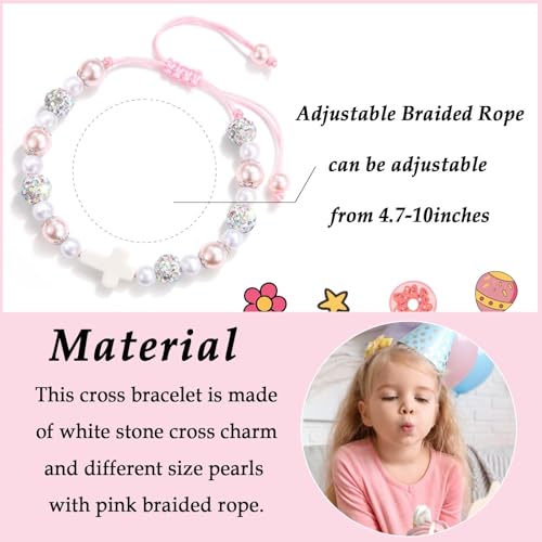 3 4 5 6 7 8 Year Old Girl Birthday Gift, Cross Pearl Birthday Bracelet Gifts with Cute Happy 3rd 4th 5th 6th 7th 8th Birthday Card for Little Girls Daughter Granddaughter Sister Niece4