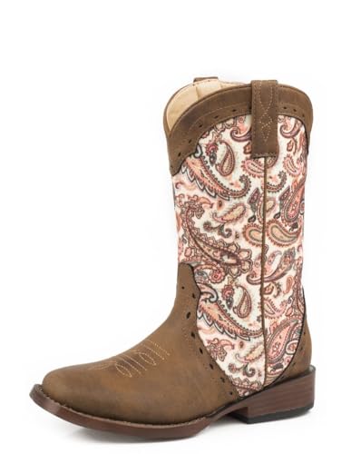 Girls' Glitter Paisley Print Western Boot Round Toe - 09-018-1901-1528 BR 3 D