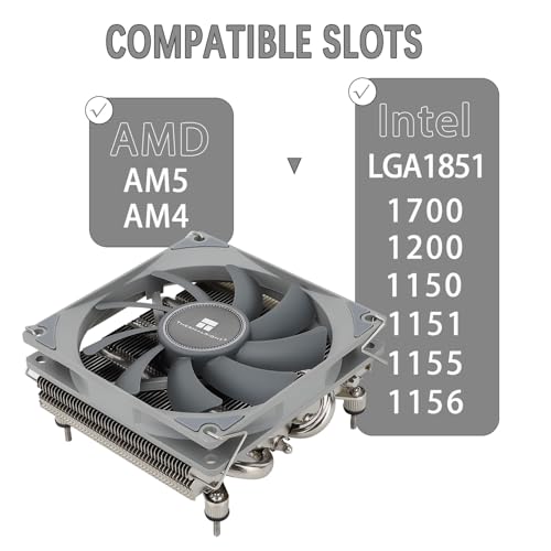 TR-Thermalright AXP90 X36 - Enfriador de CPU con 4 tubos de calor, ventilador silencioso de perfil bajo de 92 mm, 2700 RPM, para AMD AM4/AM5, Intel LGA1851/1700/115x/1200, enfriador de PC ITX de - imagen 4