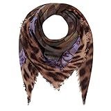 120x120cm CODELLO Dreieckstuch - Schal - schwarz - camel - Leo - Camouflage