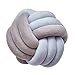 jingxiaopu Coussin Noeud Coussin De Boule De Noeud Fait La Main Coussin DéCoratif À NœUds Nordique CréAtif pour Coussin À Nouer pour Canapé Lit DéCoration Gray Blue