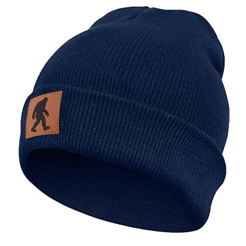 Image of Bigfoot Beanie for Men - Sasquatch Hat Winter Knit Cuffed Beanie for Women - Bigfoot Gifts for Christmas & New Year