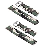 ifundom Correa de Reloj de Nailon y Lona Camuflaje 22Mm Correa Creativa Ajustable para Muñeca 2 Piezas para Uso Casual y Deportivo