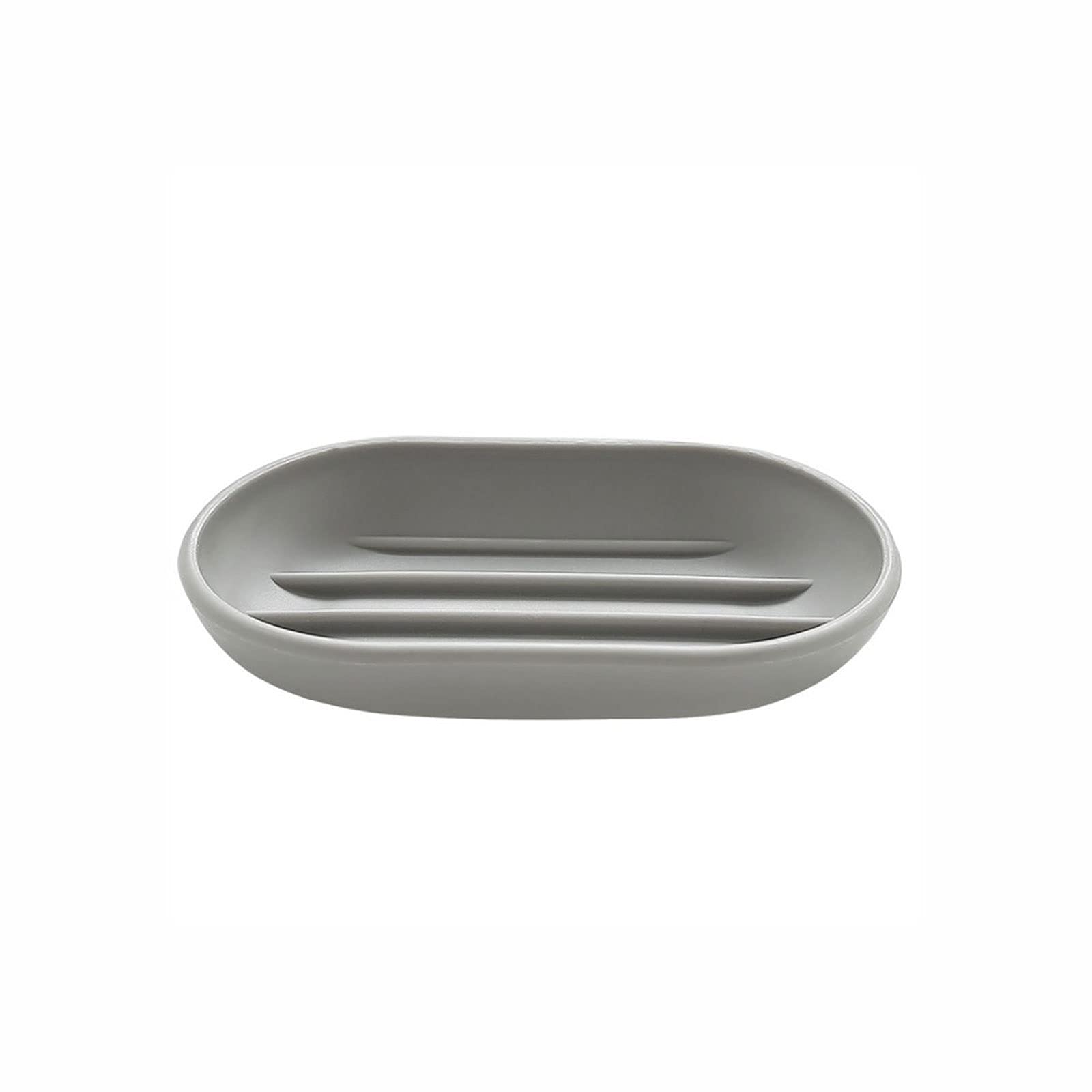Soap dish, Portable Soap Dish Draining Holder Plastic Rack Container Plates Box Home Storage(Gray)