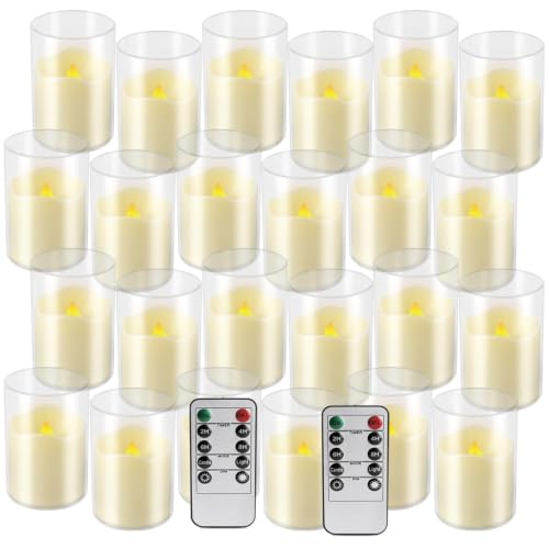 Image of fclayvts 24 Pack Flameless LED Tea Light Candles with Remote Timer
