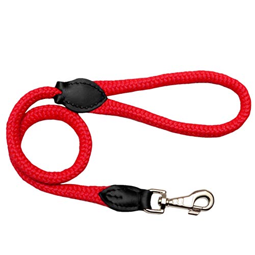 Guinzaglio corto e resistente per cuccioli di cane, spessore 14 mm; lunghezza 80 cm (rosso)