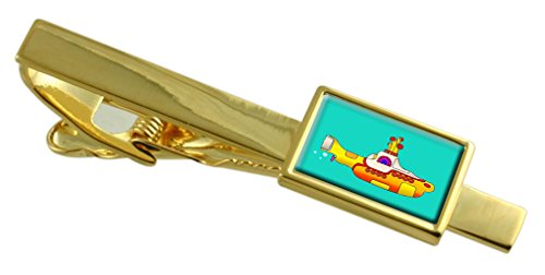 Pasador de corbata de submarino amarillo dorado ideal para bodas y eventos