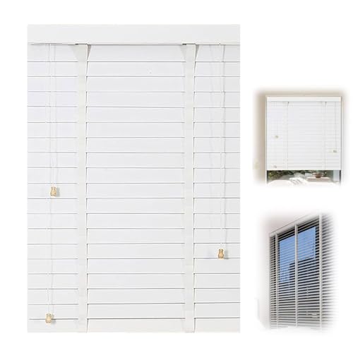 Persianas venecianas de madera, persianas horizontales para oscurecer la habitación, para oficina, dormitorio, sala de estar con montaje interior/exterior