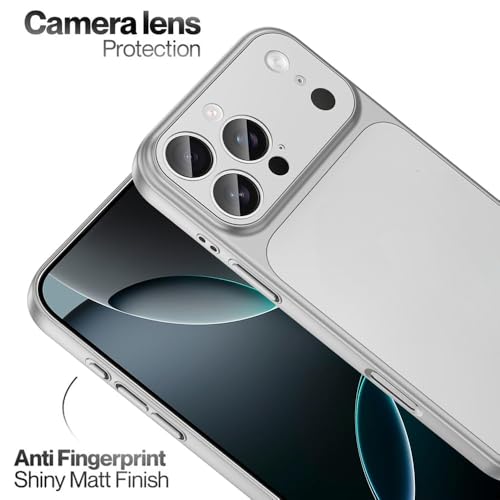 Image of MOBILOVE Converter Case for iPhone 12 / iPhone 12 Pro to iPhone 17 Pro / 17 Pro Max Style Design Comes with Logo Shockproof Back Cover with Camera Protection & Slim Matte Finish (Silver)