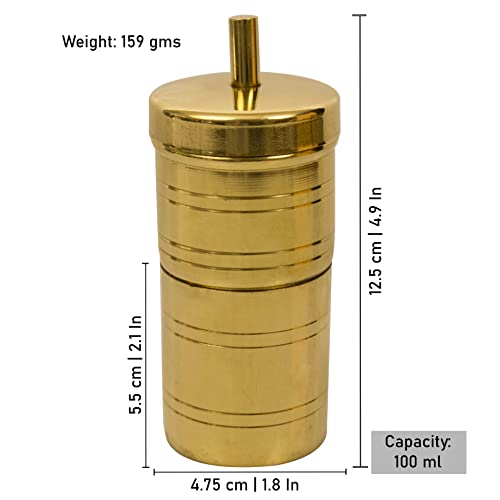 Image of Spillbox Traditional Brass 100ml Filter Coffee Maker, Brass, South Indian Drip Sytle Decoction Liquid Maker, Coffee Filter Vessel, Utensil- Vinsan Coffee Fliter Size 0- (Small)