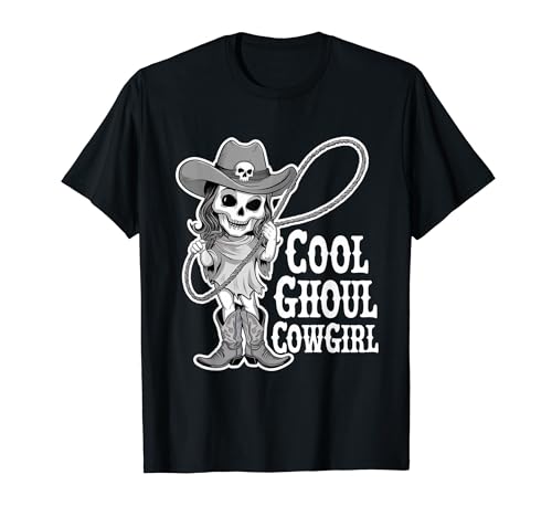 Cool Ghoul Cowgirl Halloween Ghost Western Cowgirl Cowboy T-Shirt