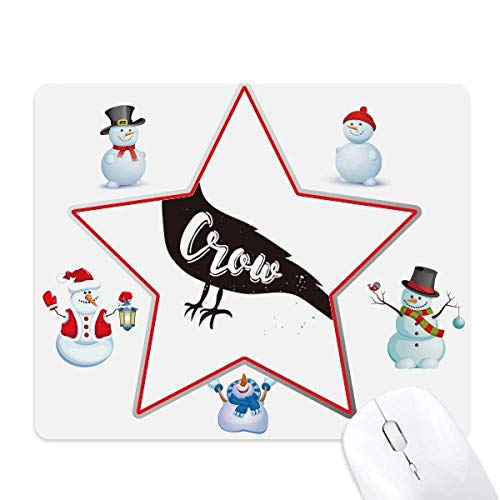 Tapis de souris corbeau noir et blanc esquisse d'animal