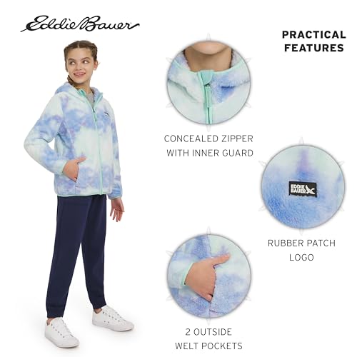 Image of Eddie Bauer Girls' Quest Plush High Pile Faux Sherpa Hooded Jacket