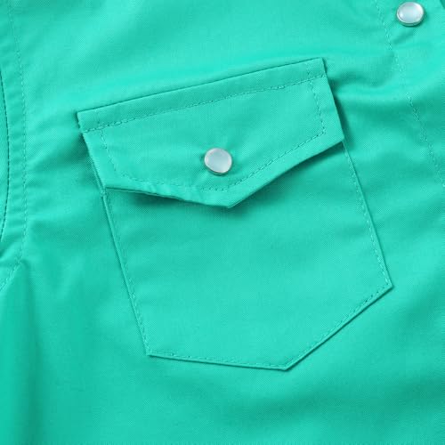 Noomelfish Girls Button Down Pearl Snap Western Shirt Cowgirl Long Sleeve Blouse Tops (5-12 Years)4