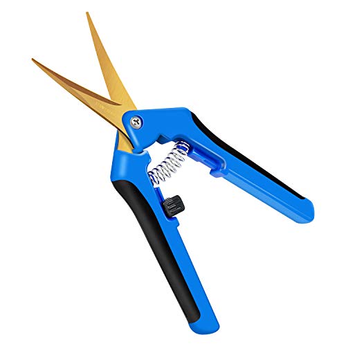iPower GLPRNR6BLTI 6.5' Pruning Shear Hand Pruner for Gardening Potting with Titanium Coated Curved...