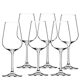 KADAX Copas de vino blanco de cristal, juego de 6, 360 ml, copas de vino con tallo largo, elegantes y sencillas para el hogar, fiestas