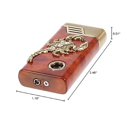 Metal Scorpion Decoration Round Gas Lighter(Random Color) - One Lighter