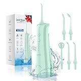 Leominor Water Flosser - 5 Modes Cordless Portable Oral Irrigator, IPX7 Waterproof, Rechargeable Teeth Cleaner Professional Flossing Cleaning Pick for Home Travel (Green)