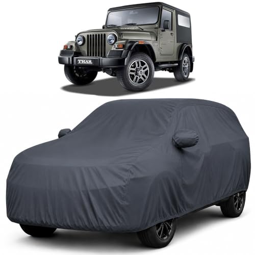 Image of Autofact Car Cover for Thar 2011-2019 | All Weather Waterproof Full Body Car Cover | Light-Weight Triple-Stitched Outdoor Shield with UV Protection, Dustproof & Heat-Resistant