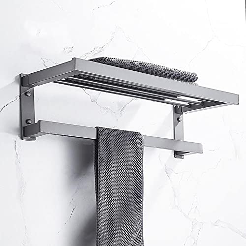 Porte-serviette de salle de bain mural sans forage barre adhésive grise