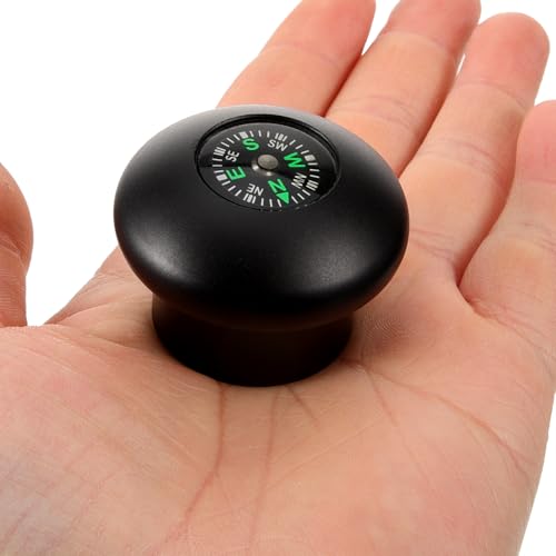 Brújula portátil para bastón de senderismo con función precisa y agarre cómodo, cabeza redonda de aleación de aluminio para actividades al aire libre y trekking miniatura 4